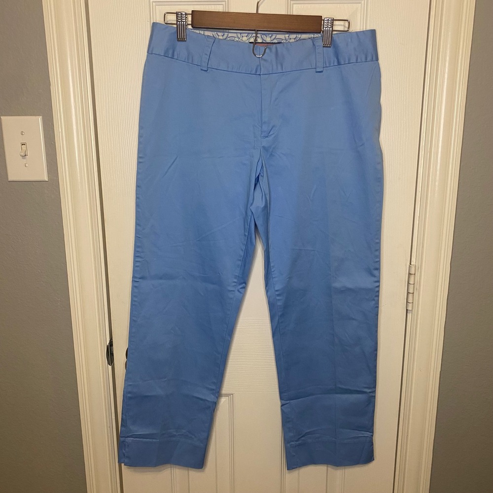 Vineyard Vines Chino Pants Womens 6 Blue Straight Leg Stretch Cotton Preppy